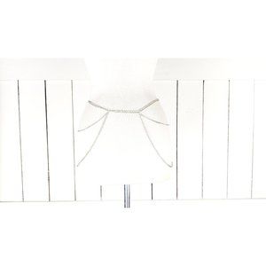 Silver metal triple layered chain link hip belt